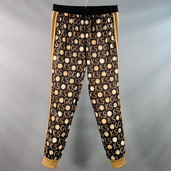 GUCCI x GEORGE KENNETH SCOTT Size S Black Beige Monogram Joggers Casual Pants - Picture 1 of 8